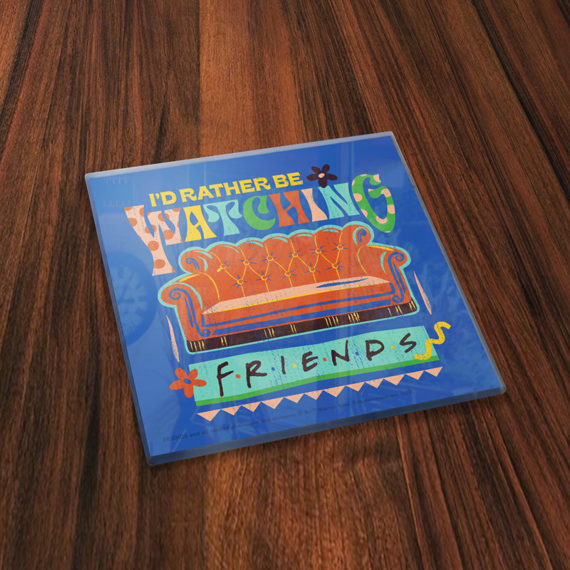 (Symboles) Ensemble de sous-verres en verre Starfire, Friends / Vibrant Friendship