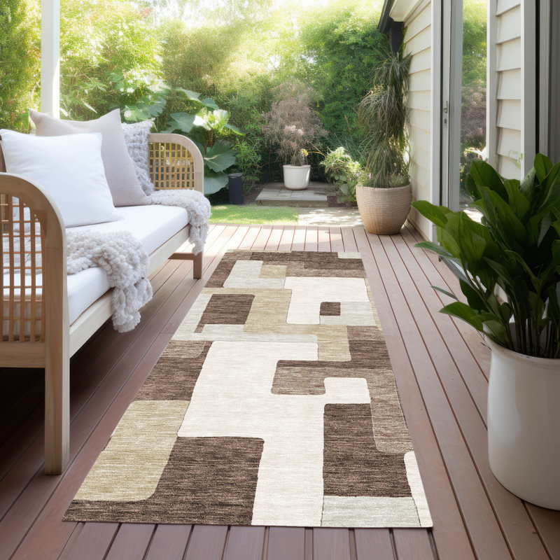  Tapis intérieur / extérieur antidérapant Chayden, Tapis de couloir 2 pi 3 po x 7 pi 6 po