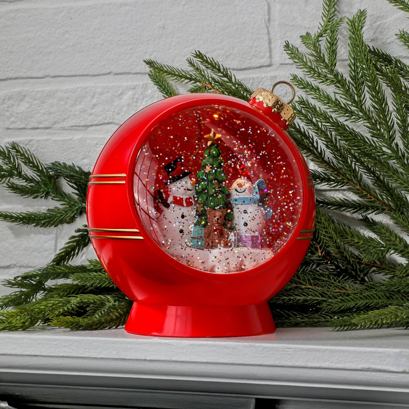 6" LED Ornament Snowman Water Globe