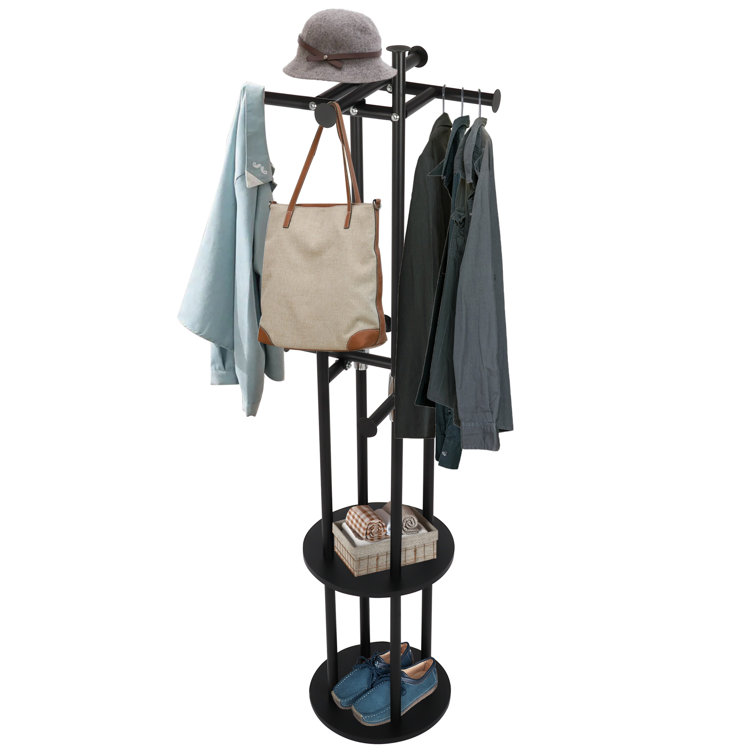 64.86 inch Height Freestanding 8 Hook Rotatable Coat Stand 17 Stories