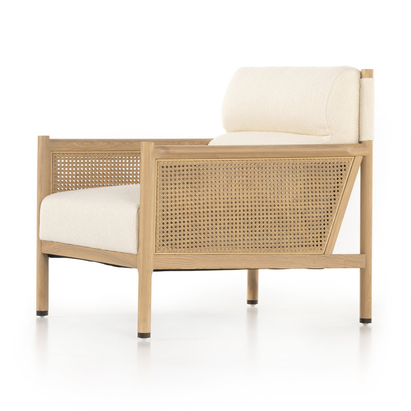 Kempsey Armchair, White Polyester Blend