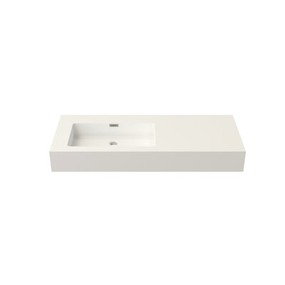 Surface solide, lavabo de meuble-lavabo de salle de bain, résine de pierre, convient à toutes les configurations, teintures, fixation murale, positionnement sur le comptoir, empreinte de pied d'élégance intemporelle, durabilité, flexibilité