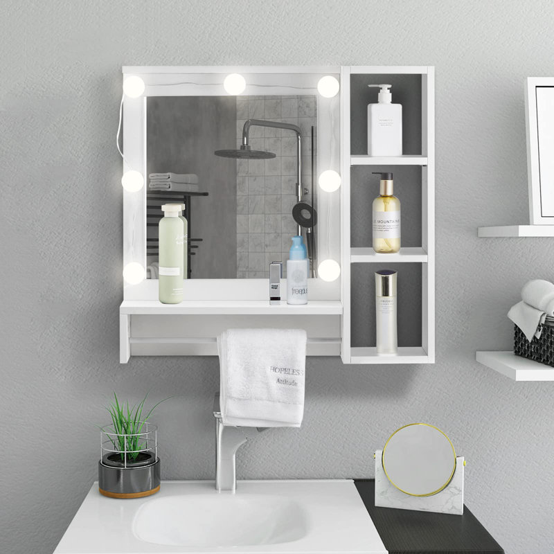 Kentiga W 600mm H Surface Framed Medicine Cabinet Mirror 3 Adjustable