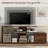 60" Tv Stand With Charging Station Storage Shelves Industrial Entertainment Center