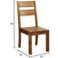 Ensemble de 2 chaises rustiques en bois massif chêne foncé rustiques avec dossier à panneau Nuance
