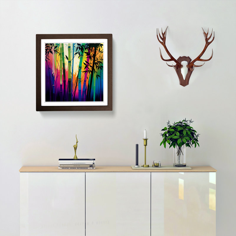 Single Picture Frame Print on Wood, Walnut