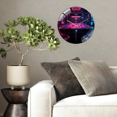 Horloge murale rétro en verre 12 po