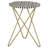 Desmariah Round Bone-and-Black-Resin Inlay Side Table with Hairpin Base, White and Gold