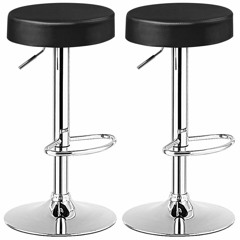 Tabouret de bar pivotant à hauteur réglable Armins, Noir, 2