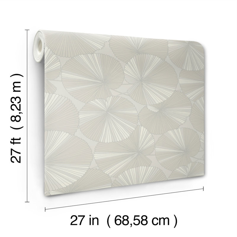 Layered Spa Lily Pads Wallpaper, Gray