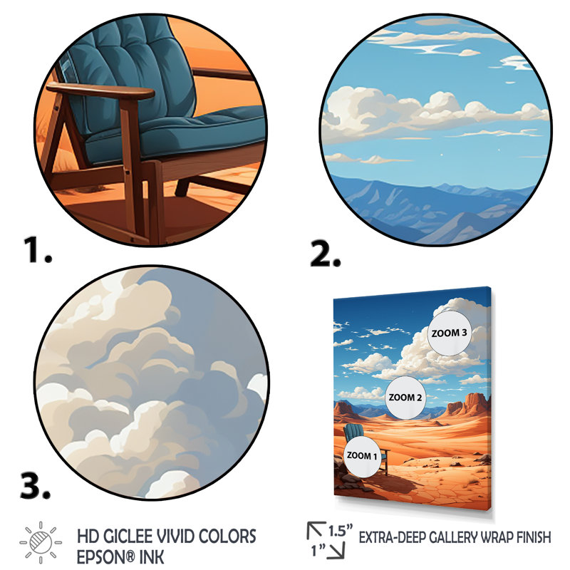 Soleil solitaire, sérénité, solitude, Cadre flottant doré, H 44 po x l 34 po x P 1,5 po