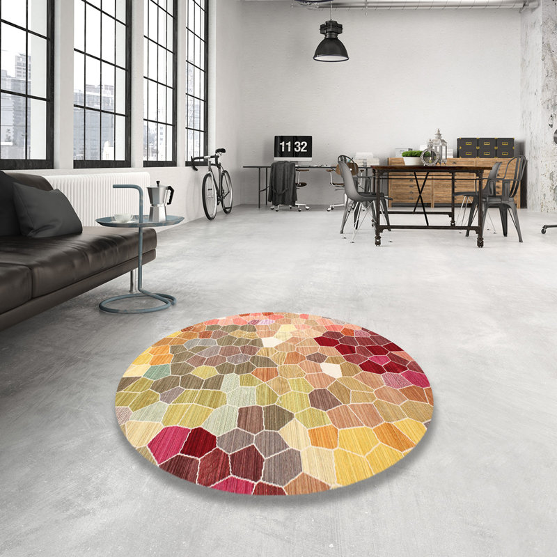 Anerinda Abstract Indoor Rug, Round 3'