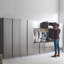 Armoire de garage de la série Metallic Grey - fixation murale, fermeture en douceur, espace de rangement très profond, preuve de l'eau et de la chaleur, égratignure, panneau E0, plus épais, élégant, fermeture pratique en bois, qualité 2X