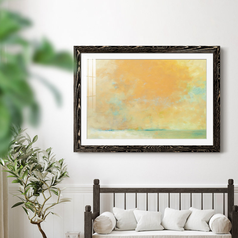 Tangerine - peinture encadrée, H 31 po x l 44 po x P 0,75 po, Noir, Blanc