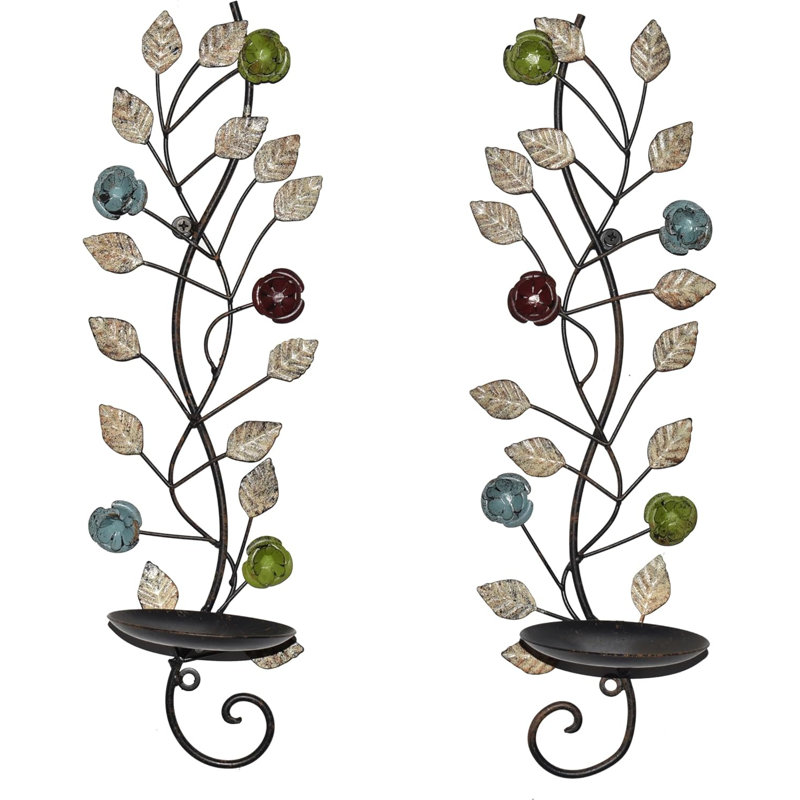 Wall Sconces Candle Holder Set Of 2 Vintage Color-1