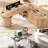 57" L Shaped Standing Desk with Storage, Electric Height Adjustable Curved Executive Desk-1955321338