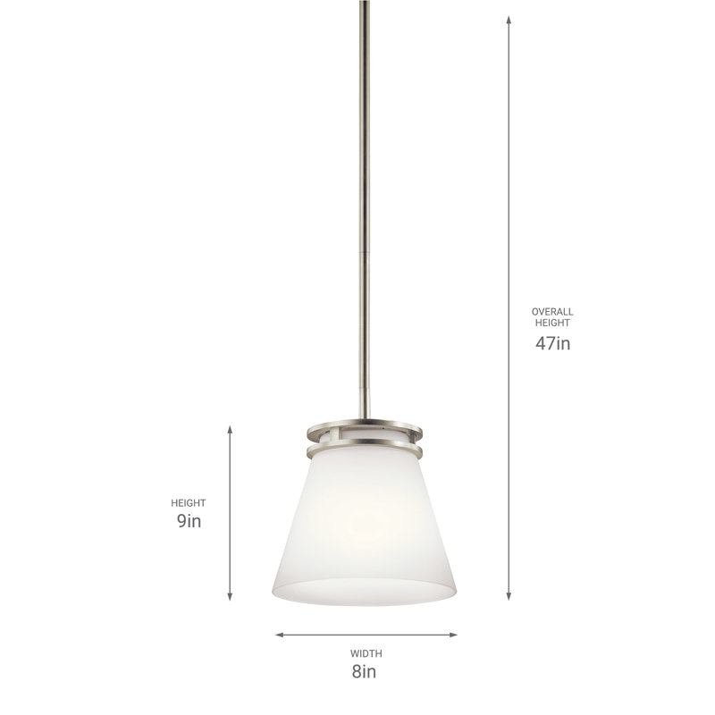1 - Light Brushed Nickel Single Pendant, Brushed Nickel