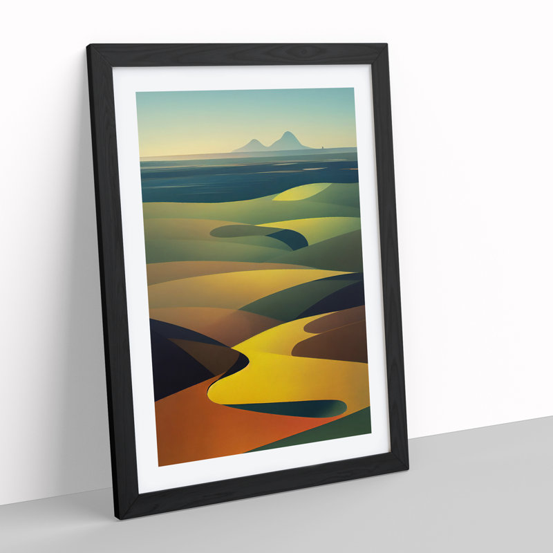 XV1022-363X Abstract Mountain Landscapes No.6 - Print, 36cm H x 27cm W, Black Framed, White
