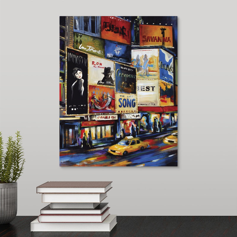 « thats broadway », peinture sur toile, Toile tendue, H 14 po x l 11 po x p 1,25 po