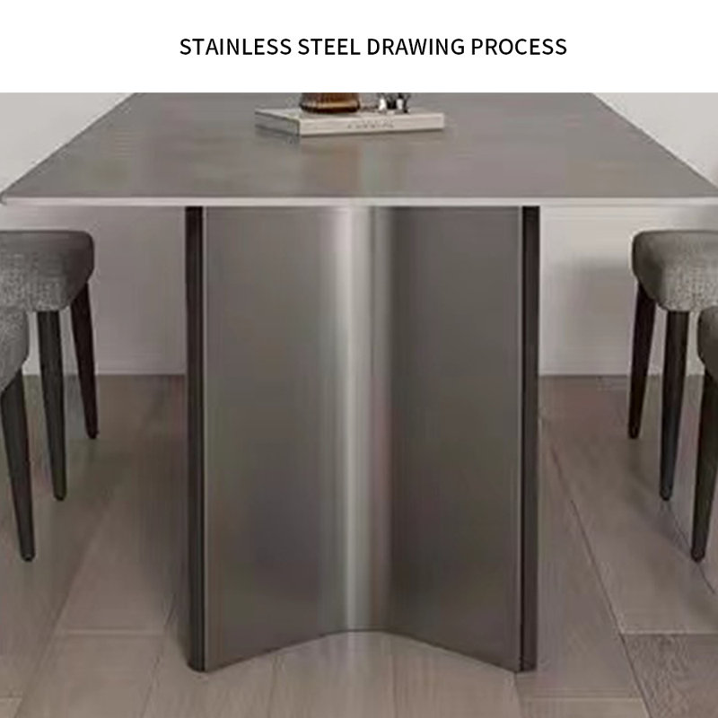 Modern Rectangular Sintered Stone Dining Table Metal Base Dining Table, 29.5"H x 78.7"L x 39.3"W