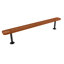 Banc, bordeaux texturé, perforé, 2,44 m, sans dossier, surface-270461682-270461684