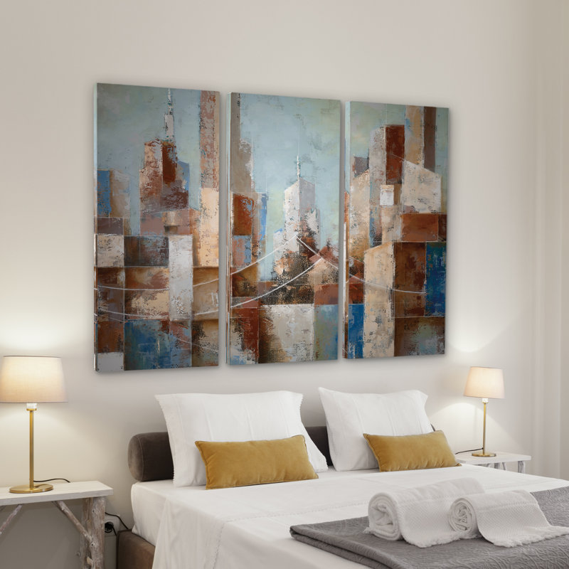 « cityscape », reproduction de peinture à l’acrylique à multiples images sur toile tendue, 24 po x 36 po