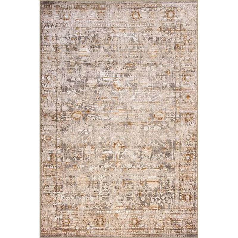 Tapis crème lavable à la machine à motif géométrique crème, Sous-tapis rectangulaire de 3 pi 3 po x 4 pi 11 po