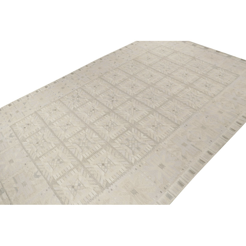 Scandinavian Wool Geometric Area Rug, Rectangle 8' x 10'