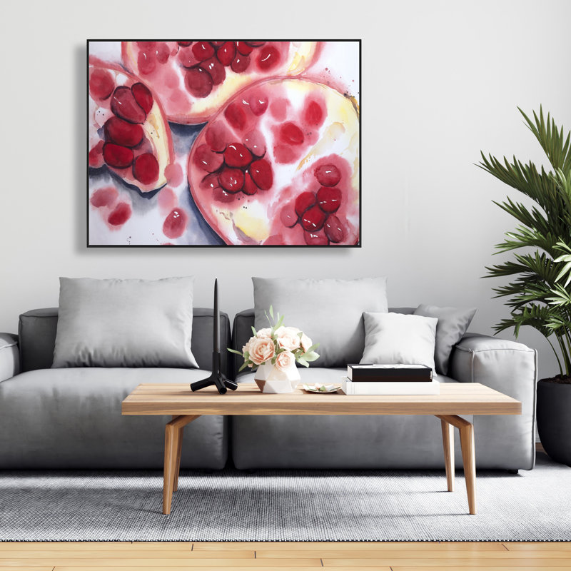 Pomegranate Pieces - Kitchen Food Canvas Art for Home Decor