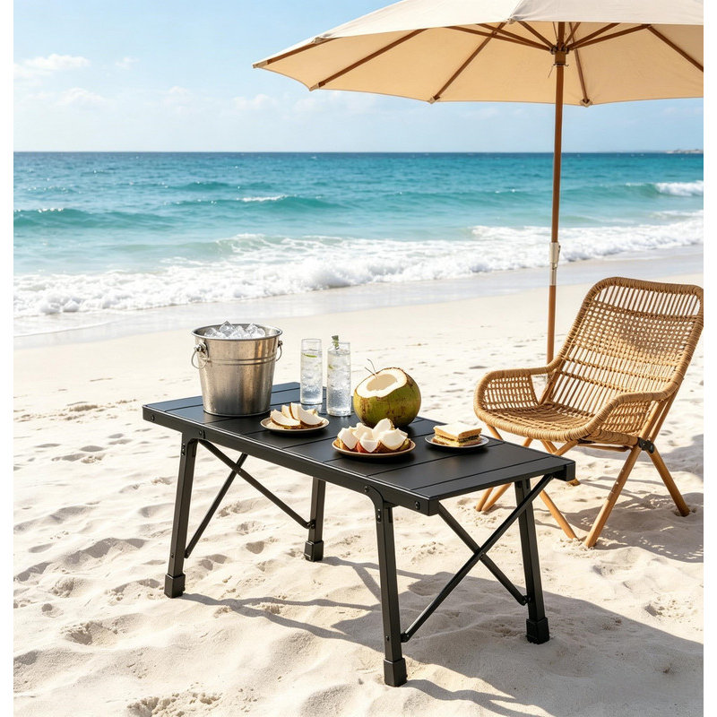 Robust Camp Table,Foldable Table,Portable Table with Two Adjustable Heights