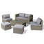 Ensemble de conversation pour patio 6 pièces en osier gris avec coussins gris-2044028220-2044028221