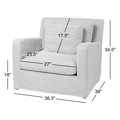 Fauteuil club en coton de 97,79 cm de large Nessa