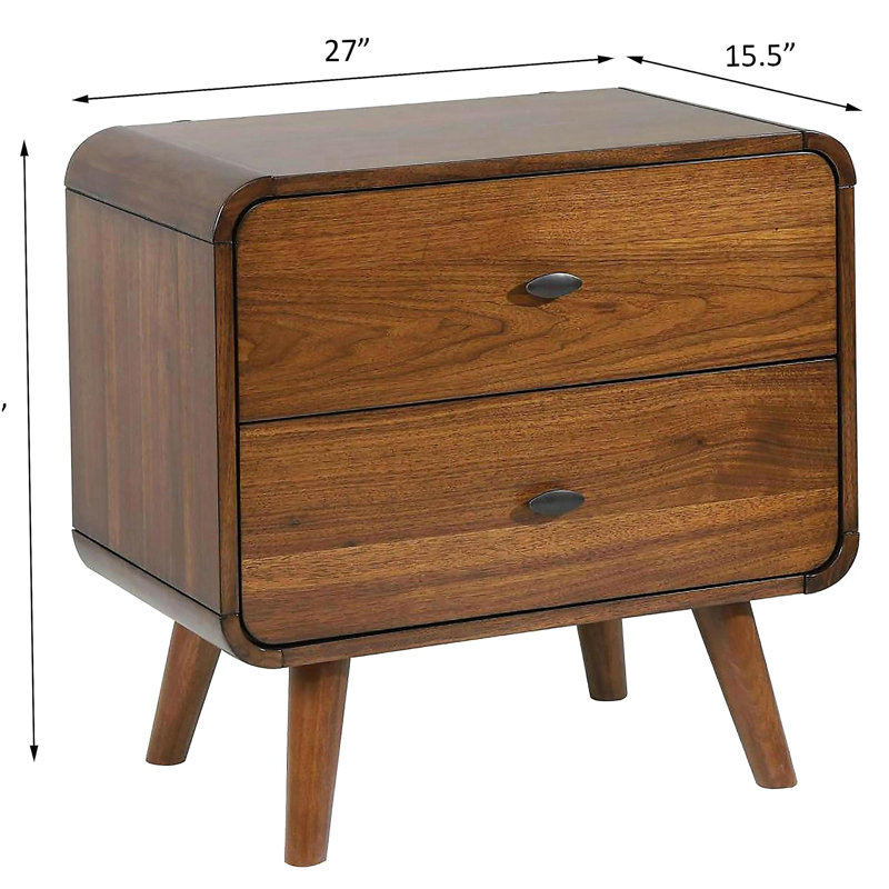 Dark Walnut 2-drawer Nightstand