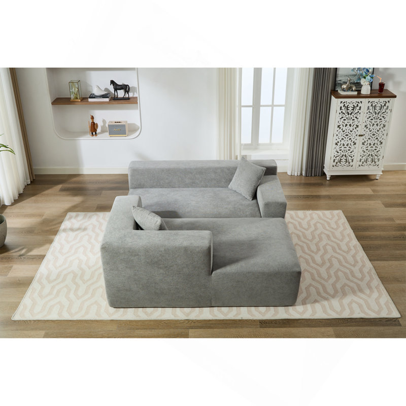 Chenille Compressible Sofa, Gray