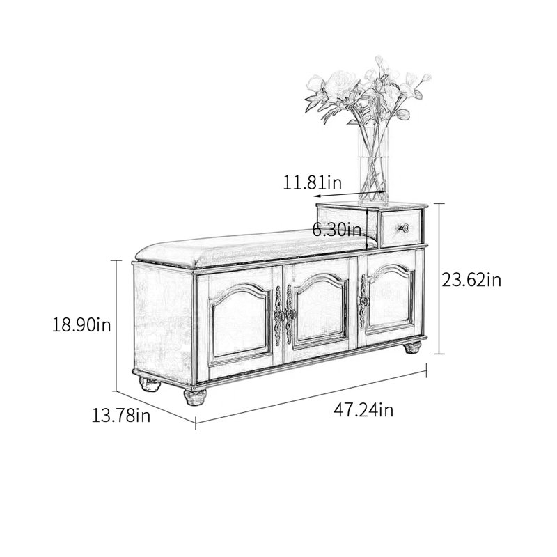 Banc de rangement pour chaussures 11 paires