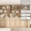 Buffet en bois de 126 po de largeur avec portes, tiroirs et tablettes réglables, armoire de rangement de 72 po de hauteur pour la cuisine-1131146798-1288493527