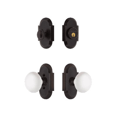 Nostalgic Warehouse Cottage Entry Set with Brown Porcelain Knob