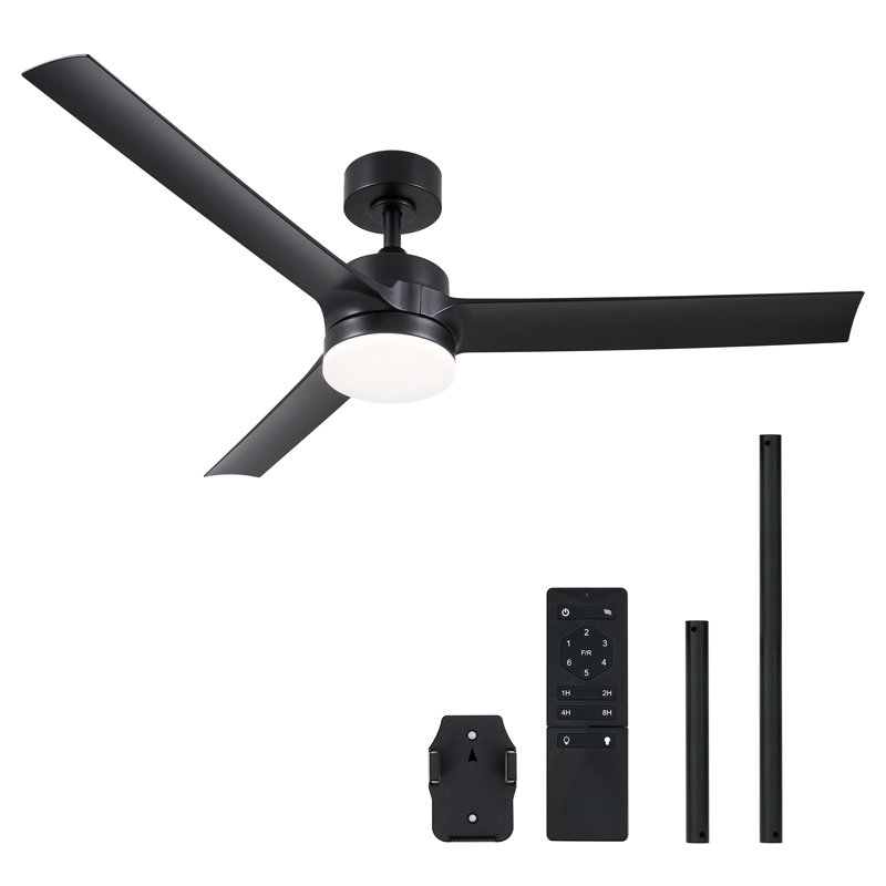 Brend 52'' Ceiling Fan with LED Lights, Matte Black