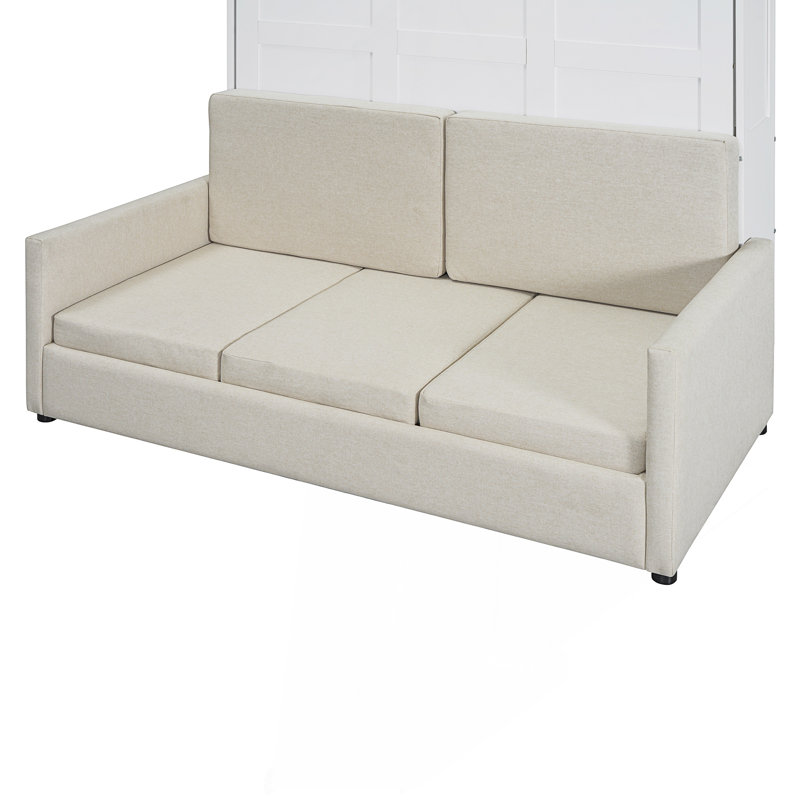 Lit escamotable double pleine grandeur avec coussin