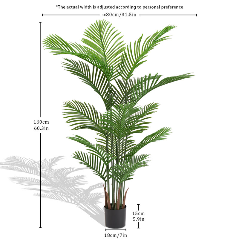Artificiel 2Pcs / 5,2 pi de hauteur dans un pot tropical pour le bureau intérieur ou extérieur