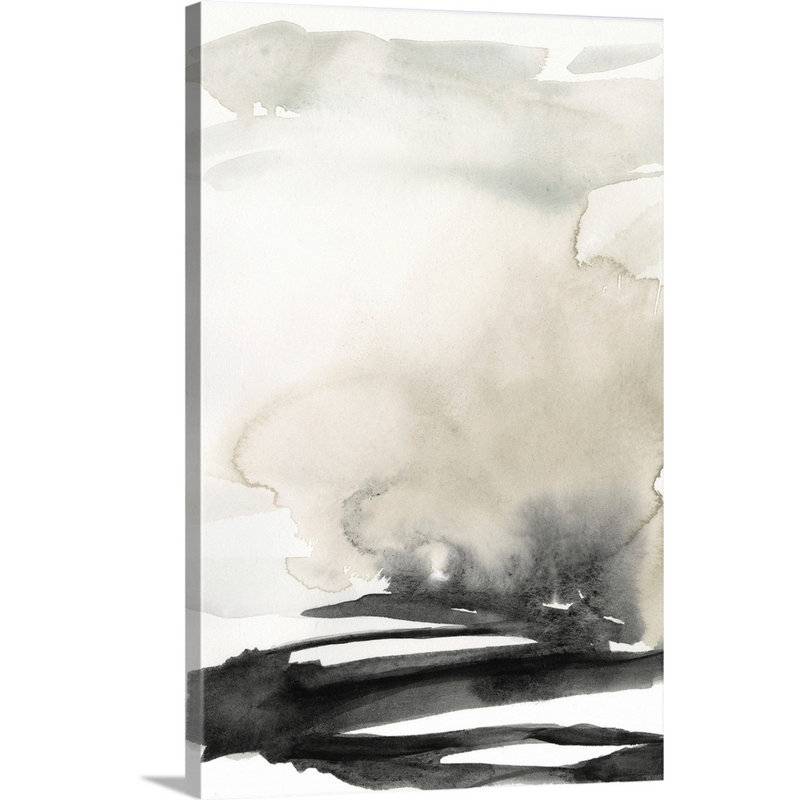 «Ebony Horizon Triptych I» par Jennifer Goldberger - reproduction d'art, Toile tendue, H 18 po x l 12 po x P 1,25 po
