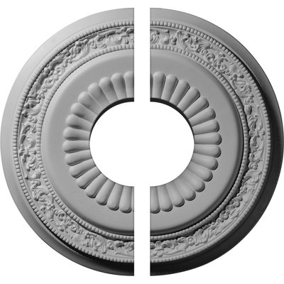 Endurathane Lauren Ceiling Medallion, 20 5/8"OD x 6 1/4"ID x 1 3/8"P (Fits Canopies up to 6 1/4"), Two Piece, Factory Primed