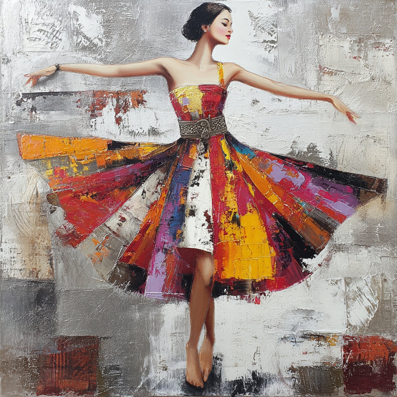 «Vibrant Dance», art mural sur toile tendue, H 20 po x l 20 po