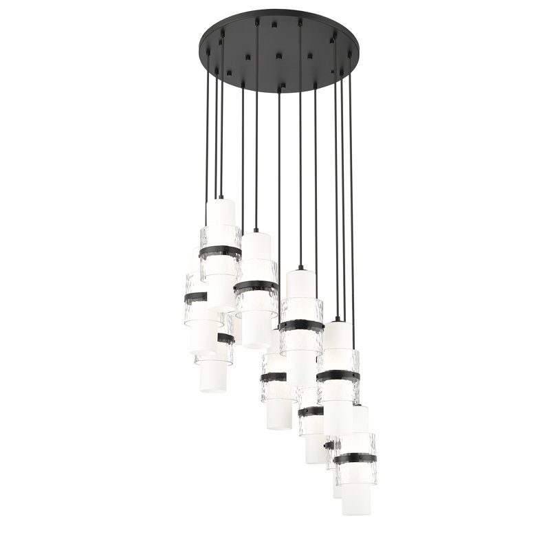 Lustre à 11 lumières Bryelle, Noir mat