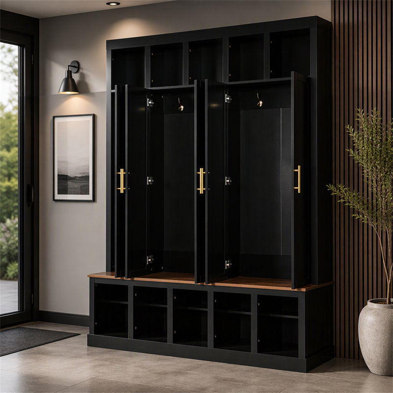 Armoire de rangement Farmhouse, Noir