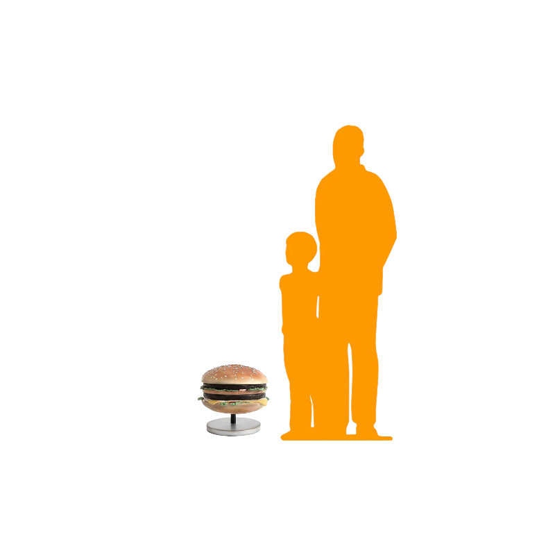 Statue double Aban Cheeseburger sur pied