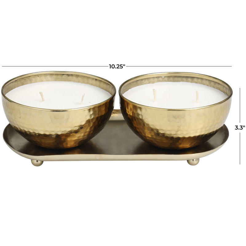 Bougie Wax Melt, H 3,3 po x l 10,25 po x P 5,3 po, Or