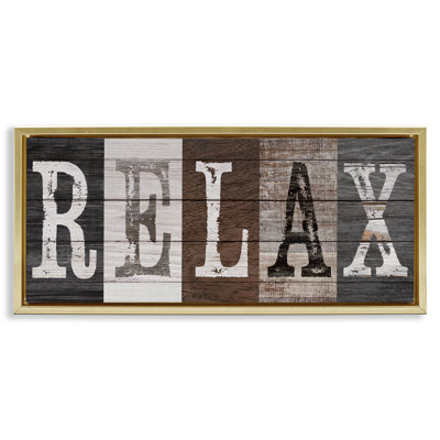 Rustic Bathroom Relax Letters Floating Frame, design by Susan Arnot