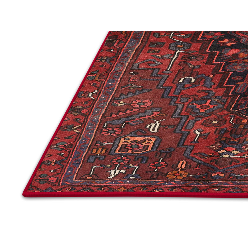 Tapis oriental en laine / polyester tissé à la machine oriental jaune clair / marron / noir, Rectangle 2 pi x 5 pi