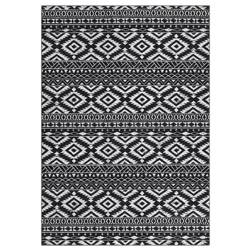 Katresa Washable Geometric Indoor Rug, Rectangle 5' x 7'